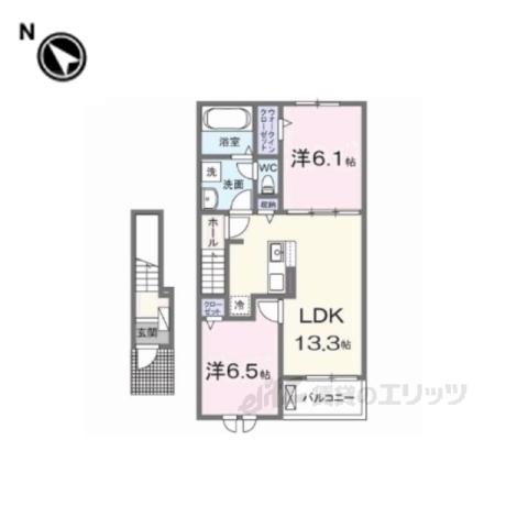 アゼリアⅠ(2LDK/2階)の間取り写真