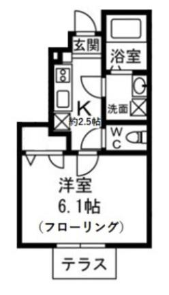 ディアコート東長崎(1K/1階)の間取り写真