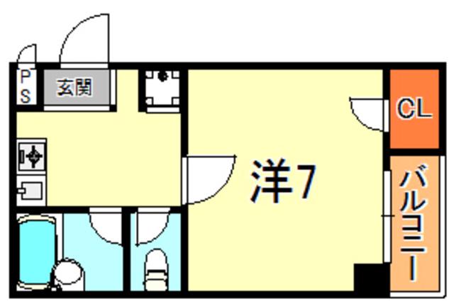 シェトワ大石(1K/6階)の間取り写真