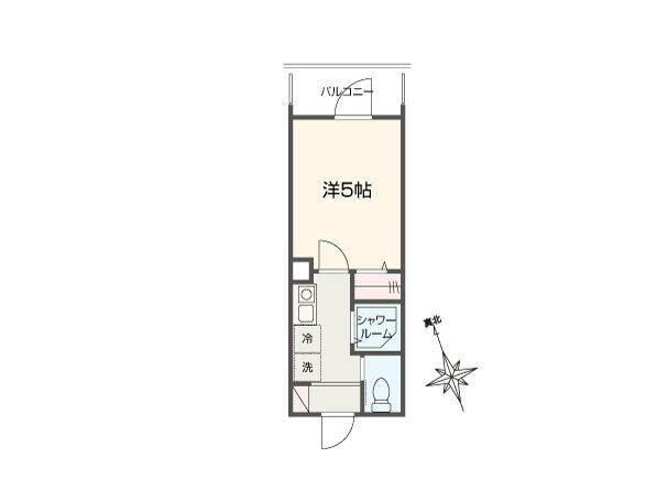 MELLAS小島新田(1K/2階)の間取り写真
