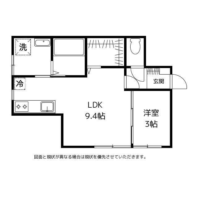 EL VITA四ツ葉町(1LDK/1階)の間取り写真