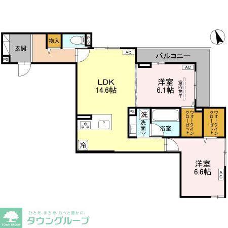 クレール(2LDK/3階)の間取り写真