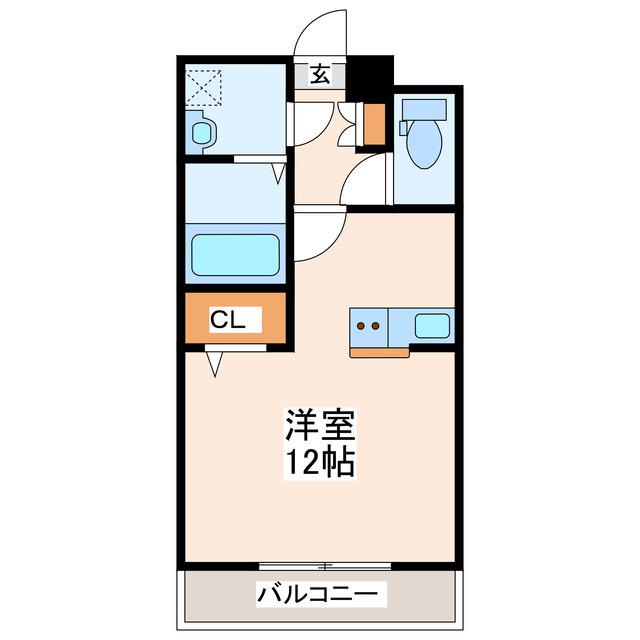 サンヒルズ県庁東(ワンルーム/2階)の間取り写真