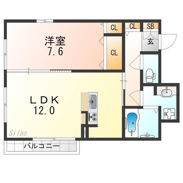 シャラロステ(1LDK/1階)の間取り写真