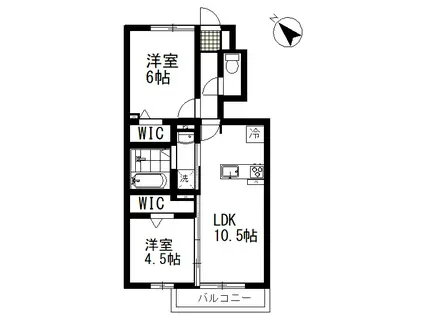 ソラーナ(2LDK/1階)の間取り写真