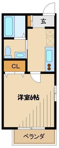 サンデリアーナ(1K/1階)の間取り写真