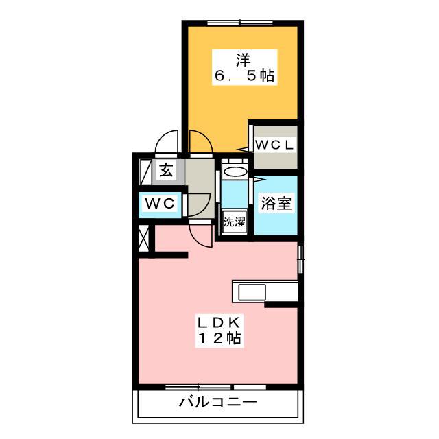 ESPOIR YUTAKA(1LDK/2階)の間取り写真