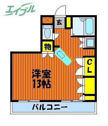 エスペラント廣瀬(ワンルーム/4階)の間取り写真