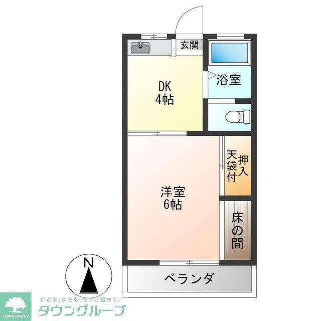 コーポオオヤマ(1DK/2階)の間取り写真