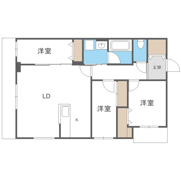 SーRESIDENCE東札幌BLING(3LDK/1階)の間取り写真