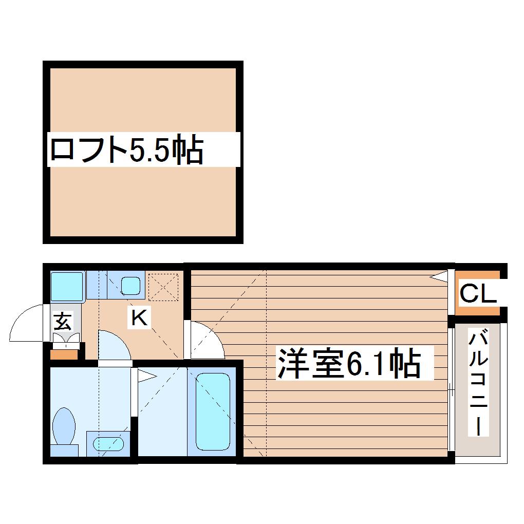 リシュール八乙女(1K/1階)の間取り写真