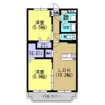 フォレスト7(2LDK/2階)の間取り写真