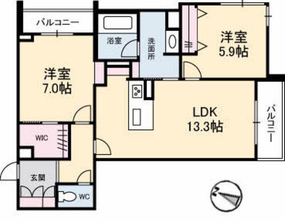 ラルーチェ(2LDK/3階)の間取り写真