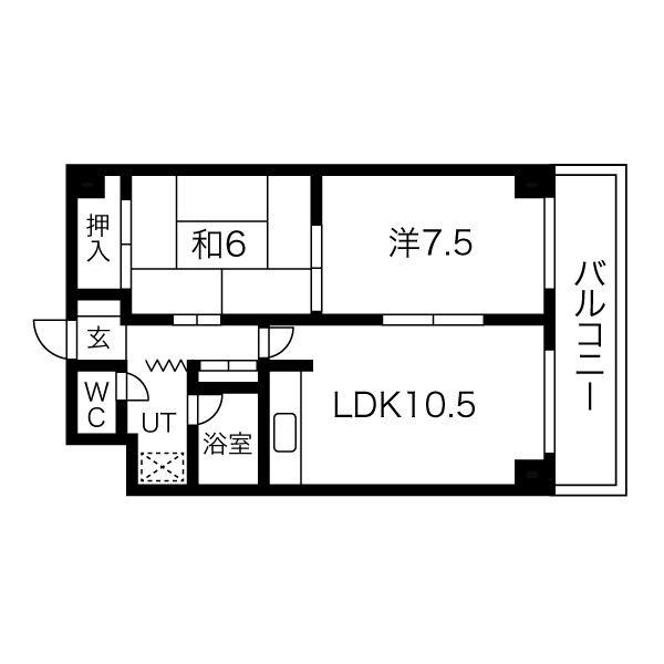 ハイツタカクワ(2LDK/2階)の間取り写真