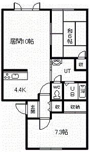 FOREST HEIGHTS A(2LDK/2階)の間取り写真