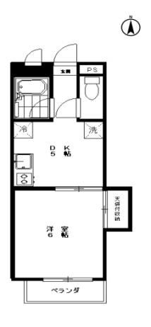 EXCEL中葛西(1DK/2階)の間取り写真