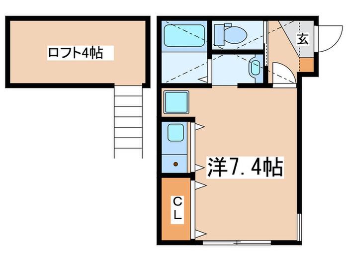 MAPLE ウエスト(ワンルーム/2階)の間取り写真
