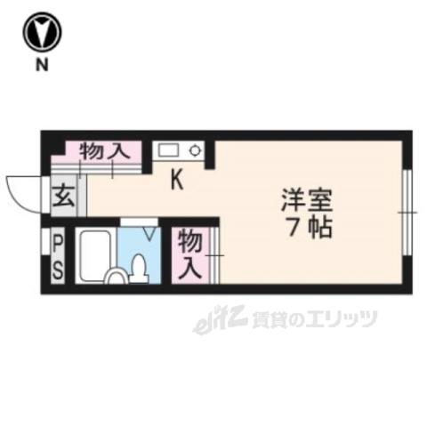 サンコート五條(1K/2階)の間取り写真
