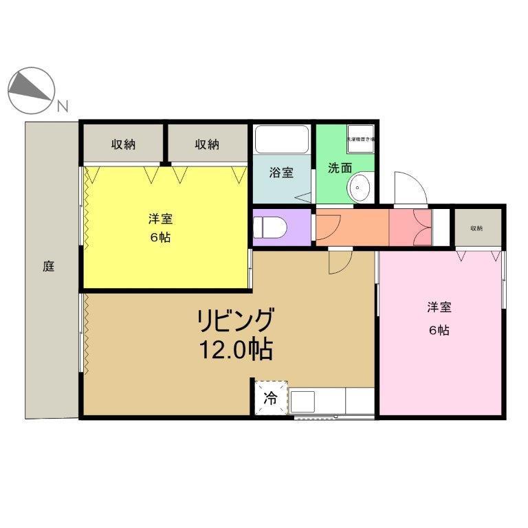 セジュール大和C(2LDK/1階)の間取り写真