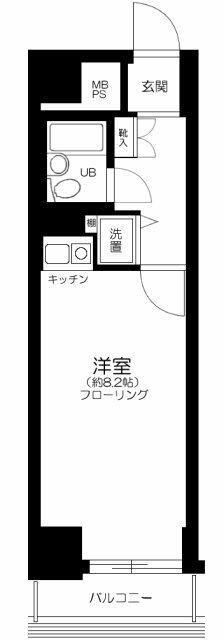 藤和シティコープ大森(ワンルーム/6階)の間取り写真