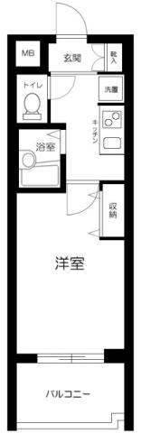 サンテミリオン新中野(1K/3階)の間取り写真