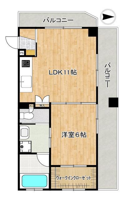 クリオ喜多見(1LDK/5階)の間取り写真