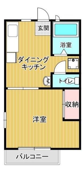 メゾン・アルテミスB(1DK/2階)の間取り写真