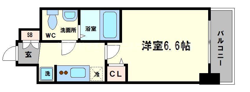 ワールドアイ阿波座ウエスト(1K/5階)の間取り写真