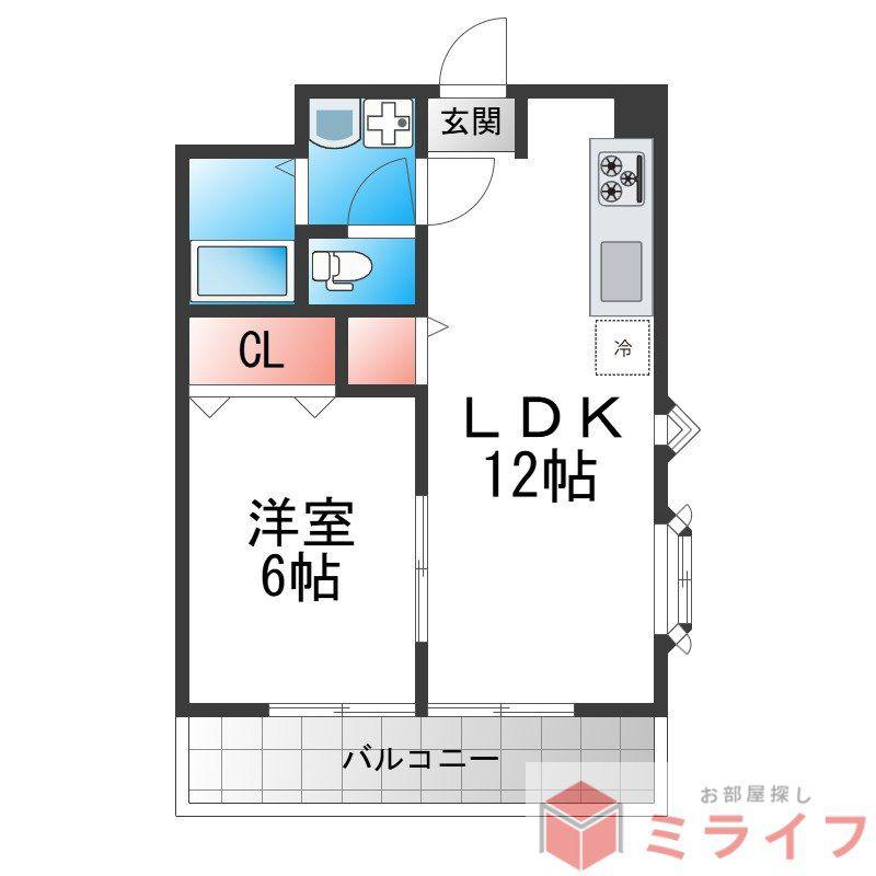 ニッシンハイツ(1LDK/7階)の間取り写真