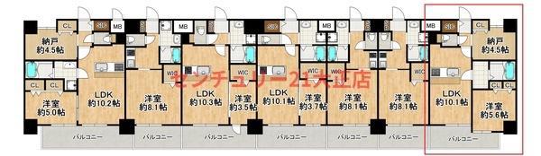 LOUIS RESIDENCE弁天町(1SLDK/9階)の間取り写真