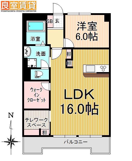 ドミール今枝(1SLDK/1階)の間取り写真