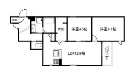FORESTA御所東(1SLDK/2階)の間取り写真