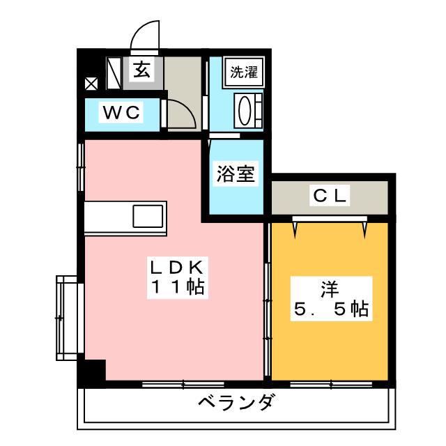 ガートンハウス(1LDK/1階)の間取り写真
