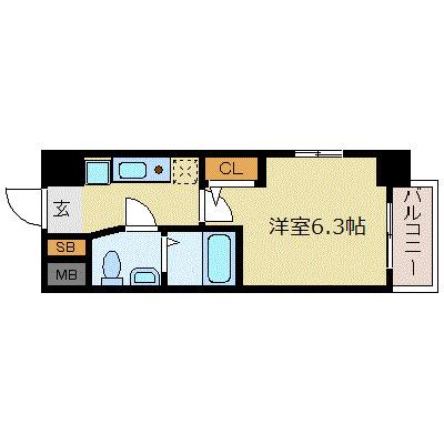 エスリード京橋III番館(1K/10階)の間取り写真