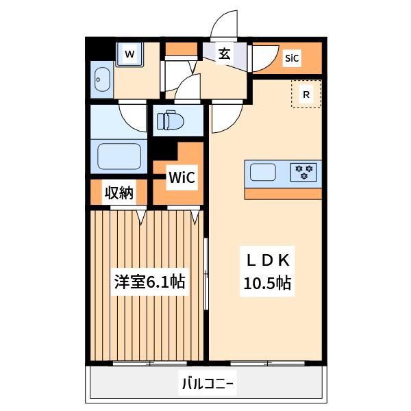 クオリアガーデン千人町(1LDK/3階)の間取り写真