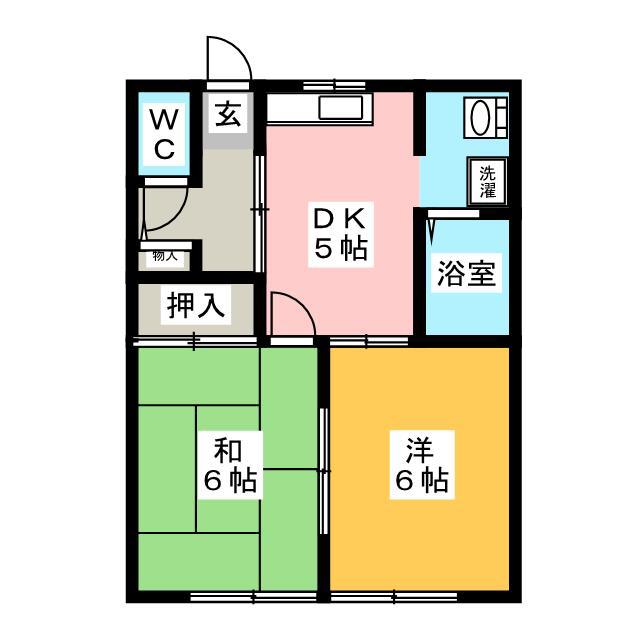 メゾングローリー A(2DK/1階)の間取り写真