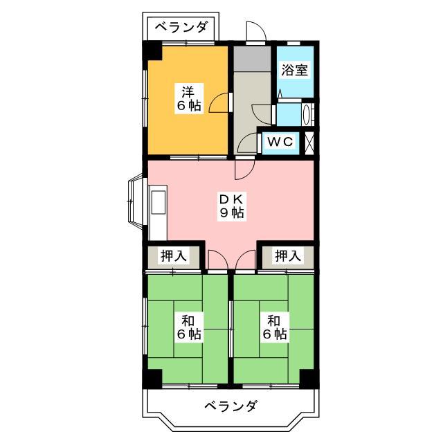 サニーハウス(3DK/3階)の間取り写真