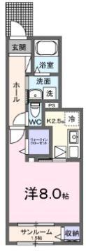 グリーン オレンジ C(1K/1階)の間取り写真
