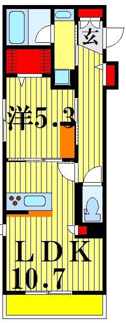 SERDINA(1LDK/1階)の間取り写真