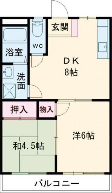 メゾンアメニティー(2DK/1階)の間取り写真