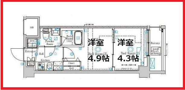 ラフィスタ亀有(2K/3階)の間取り写真
