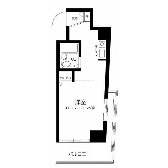 ハイツベルグ上池台(1K/8階)の間取り写真