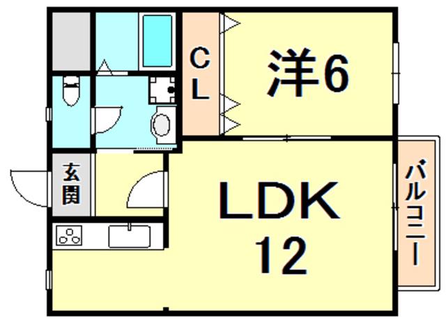 アバンテ甲子園(1LDK/2階)の間取り写真