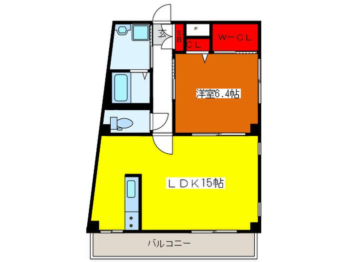 ユニバ-サルスクエア上十条(1LDK/8階)の間取り写真