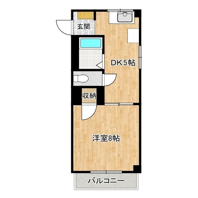セントラルビル(1DK/4階)の間取り写真