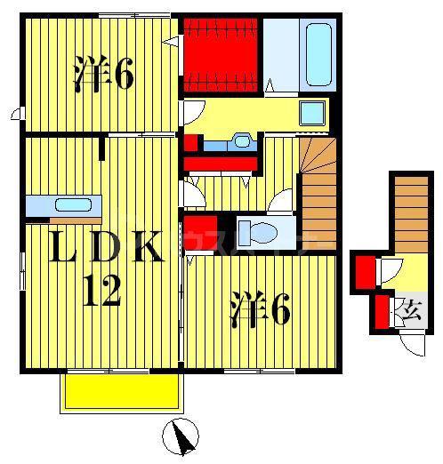 パステロ(2LDK/2階)の間取り写真