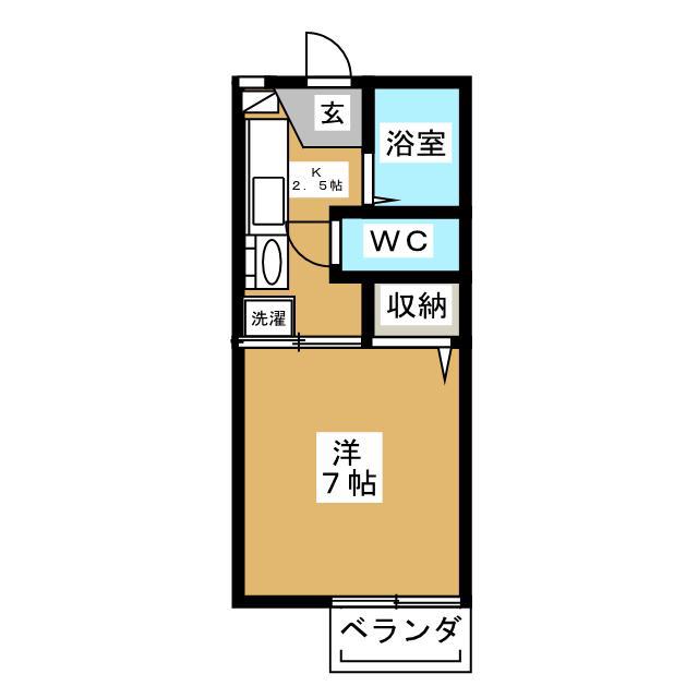 ハイム矢澤(1K/1階)の間取り写真