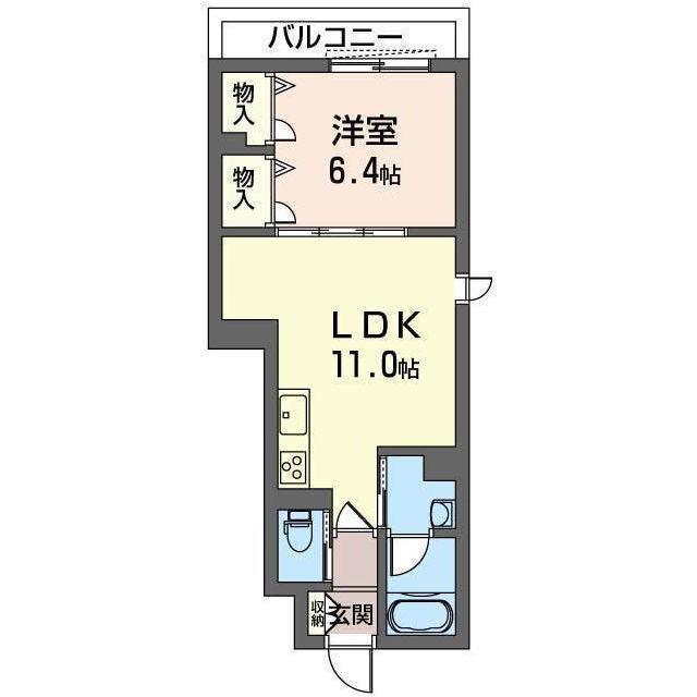 コリーヌ東戸塚(1LDK/1階)の間取り写真