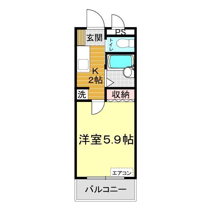 ヴィラ・ルミエールNO.1(1K/1階)の間取り写真