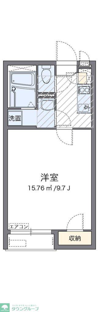 レオネクストグランベルク毛呂II(1K/1階)の間取り写真